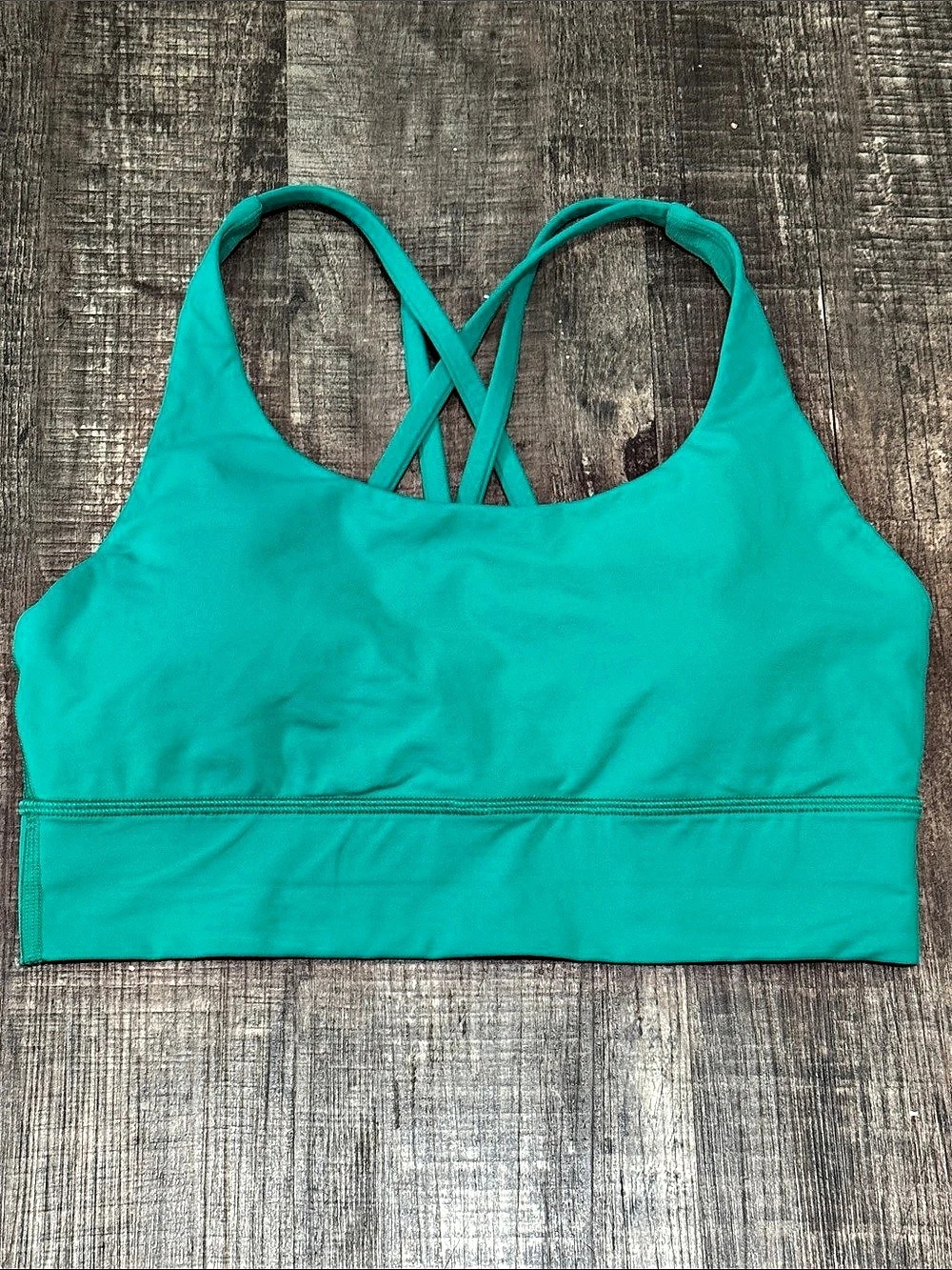 lululemon Energy Long Line Sports Bra in Green- Size 8